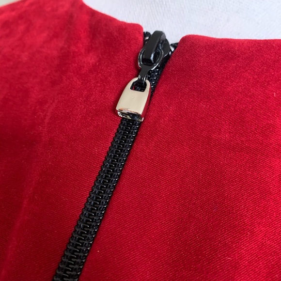 Red and black blazer jacket- suede! Size 8 - Picture 5 of 7